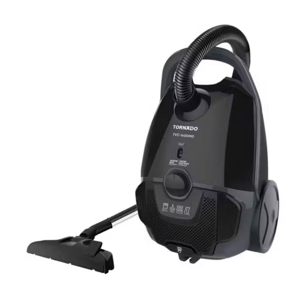 Tornado Vacuum 1600 Watt Black x Grey TVC-1600MG. Tornado Vacuum 1600 Watt Black x Grey TVC-1600MG.